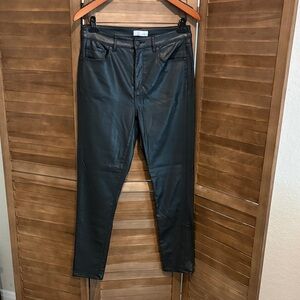 LOFT Black Faux Leather Pants